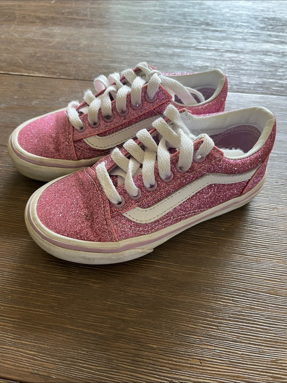 VANS Pink Glitter Low-Top Sneakers